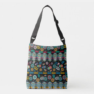 Sac Ajustable Crânes tribaux des Boho : motif coloré.