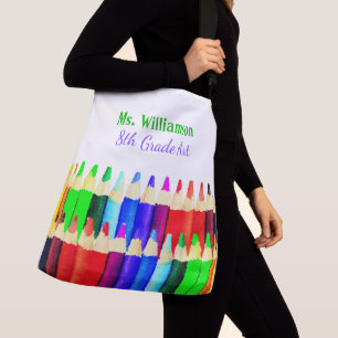 Sac Ajustable Crayons de couleur Retour à l'école Nom de l'ensei