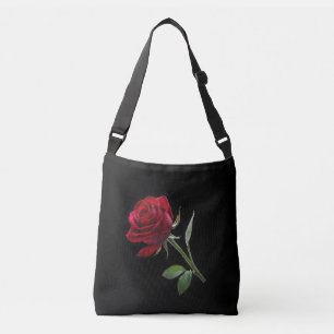 Sac Ajustable Crimson sur l'ébène : La rose rouge unique,
