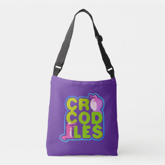 Sac Ajustable Crocodiles avec deux crocs heureux - lettres verte
