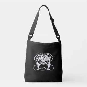 Sac Ajustable Croquis de visage de chien mignon Carlin   Amateur
