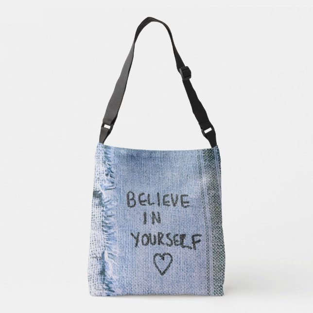 Sac Ajustable Croyez en vous Blue Denim Motivational (Dos)