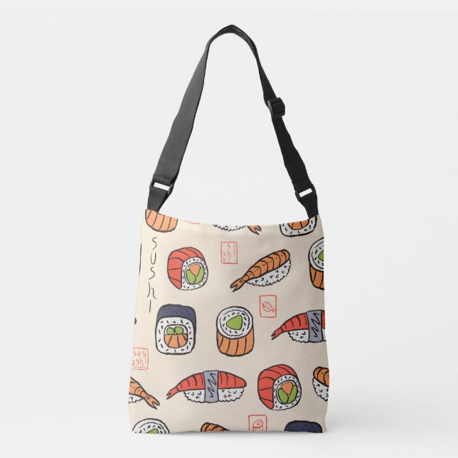 Sac Ajustable Cuisine sushi, design motif sans soudure. (Devant)