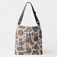 Cute Cats Doodé Cross Body Bag