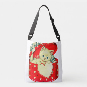 Sac Ajustable Cute Kitten Coeur Vintage Chat Retro Kitty