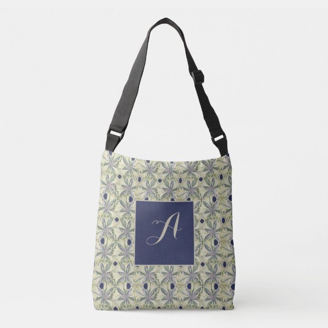 Sac Ajustable Cyanus (Fleur de maïs) Monogramme en treillis avec (Devant)