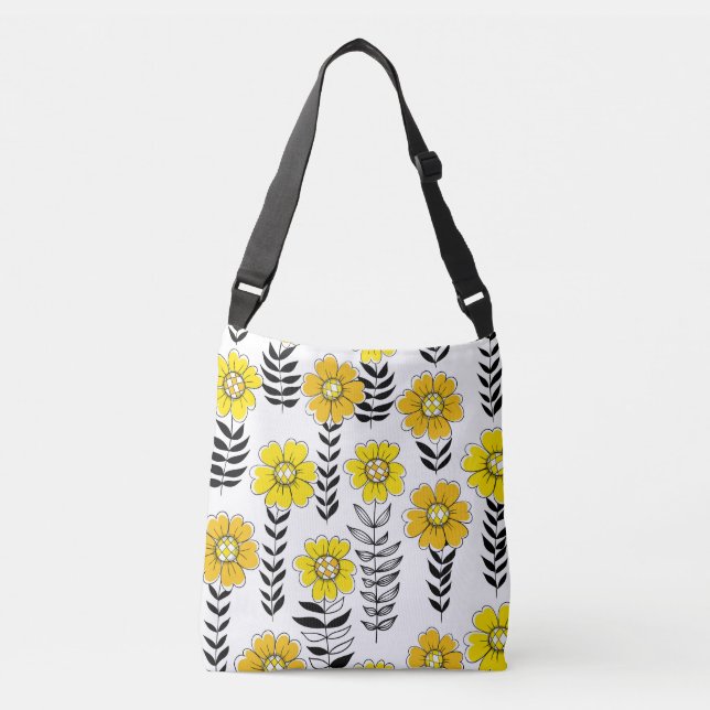 Sac Ajustable Daisy dooda en jaune et noir (Devant)