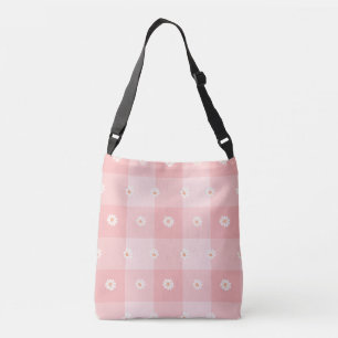 Sac Ajustable Damier Pêche et Marguerite
