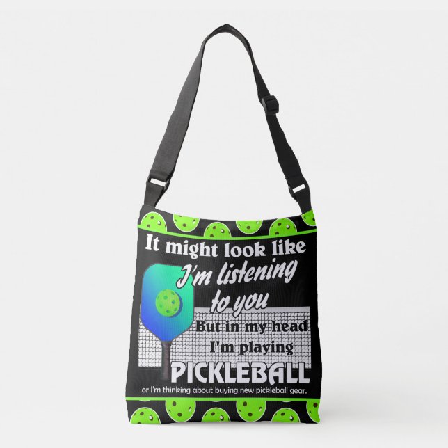 Sac Ajustable Dans ma tête, je joue aux balles vertes de Pickleb (Devant)