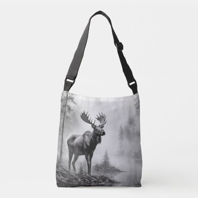 Sac Ajustable Découverte d'animaux d'orignal Nature sauvage Encr (Devant)