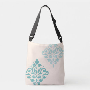 Sac Ajustable Défiler Damask Art I Teals on Cream