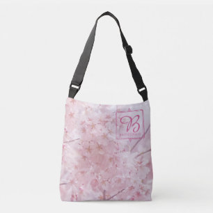 Sac Ajustable Demoiselle d'honneur de monogramme pâle - fleurs