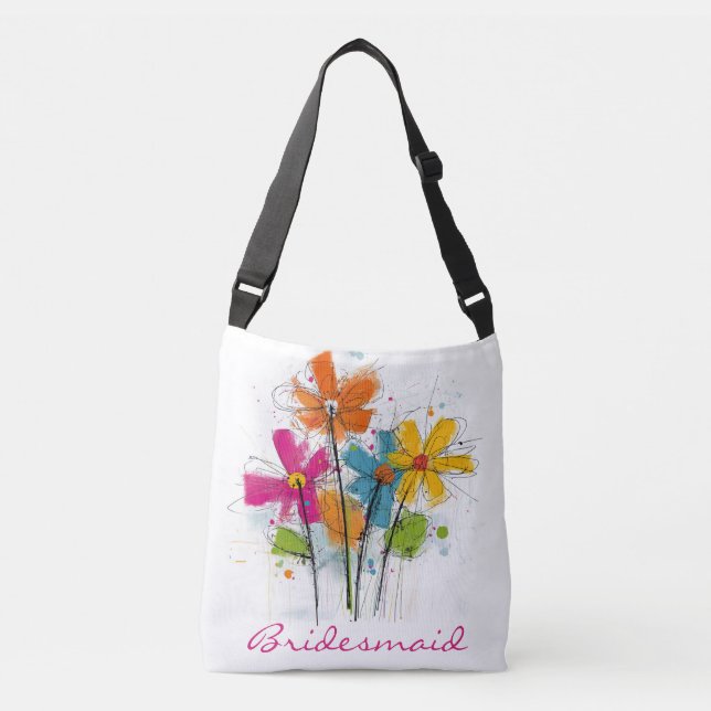 Sac Ajustable Demoiselle d'honneur Fleur sauvage aquarelle fanta (Devant)
