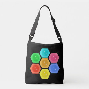 Sac Ajustable Design élégant multicolore nid d'abeille sur noir
