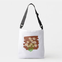 Dessin floral rustique sur fond marron