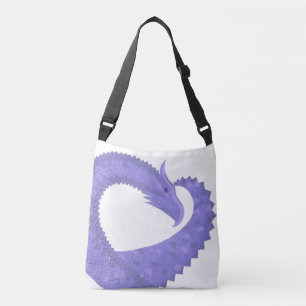 Sac Ajustable dragon coeur pervenche sur fond blanc