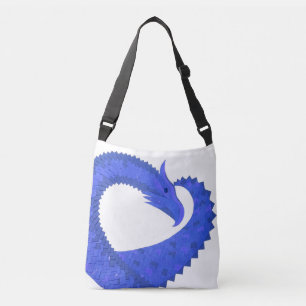 Sac Ajustable Dragon de coeur bleu sur blanc