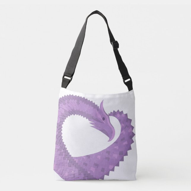Sac Ajustable Dragon de coeur violet de lavande blanc (Devant)