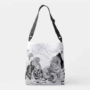 Sac Ajustable Dragon et Tigre Blanc. Illustration par Insima