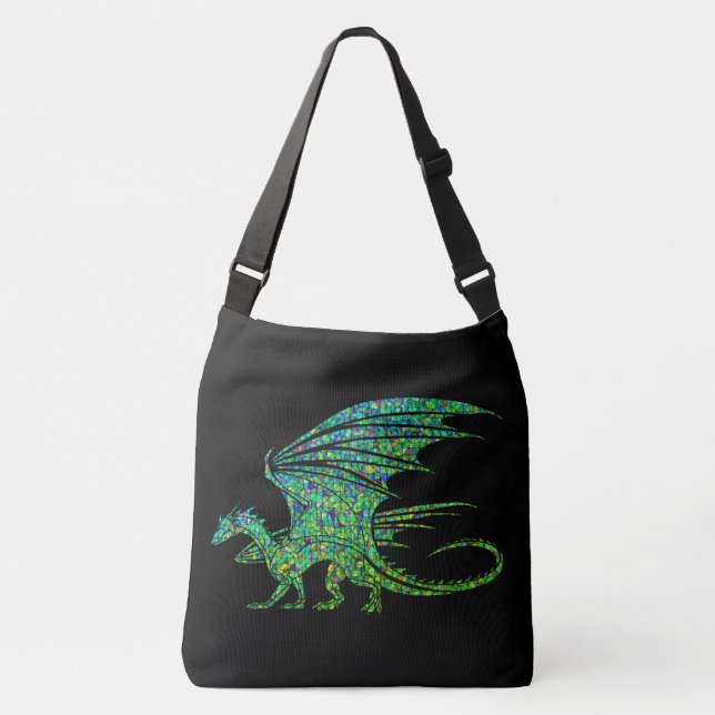 Sac Ajustable Dragon Extraordinaire en mosaïque verte  (Devant)