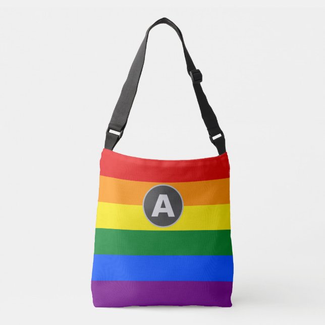 Sac Ajustable Drapeau de la Fierté arc-en-ciel monogramme LGBTQ (Devant)