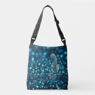 Sac Ajustable Élégance en mouvement : Aqua Seahorse sur Aqua Bok