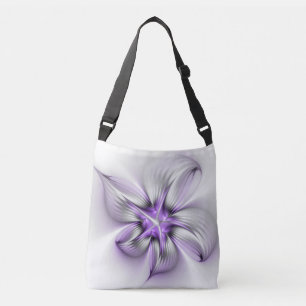 Sac Ajustable Élégance florale Art fractal violet abstrait moder