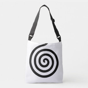 Sac Ajustable Elégant cercle spiral Abstrait en noir et blanc
