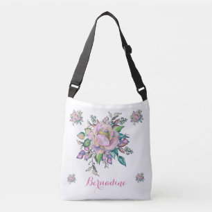 Sac Ajustable Élégant floral pastel aquarelle personnalisé