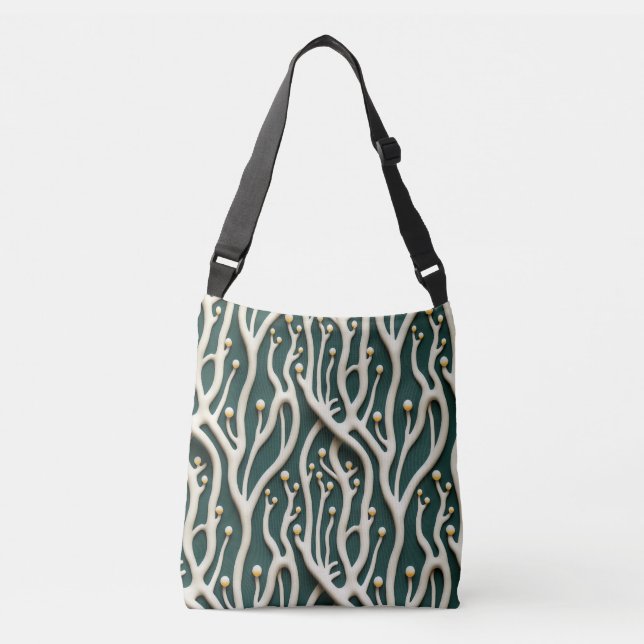 Sac Ajustable Élégant motif floral vert classique (Devant)