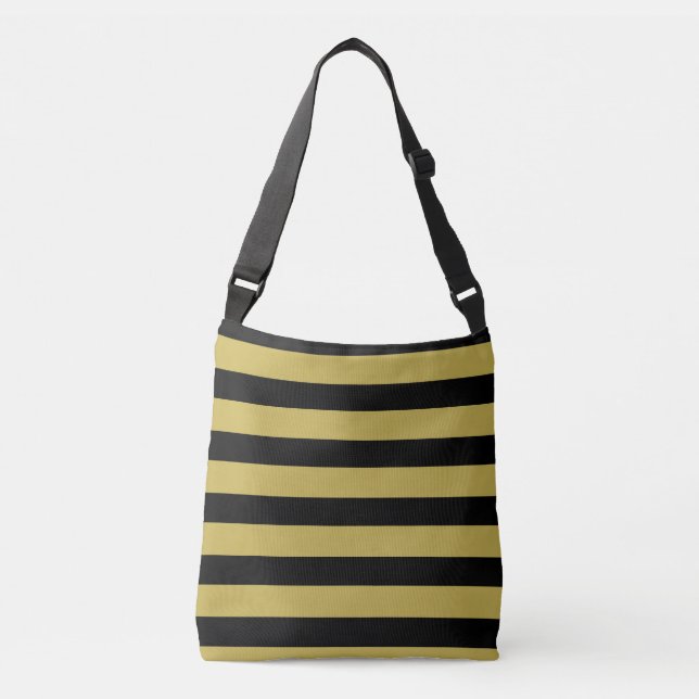 Sac Ajustable Élégant noir & doré rayé (Devant)