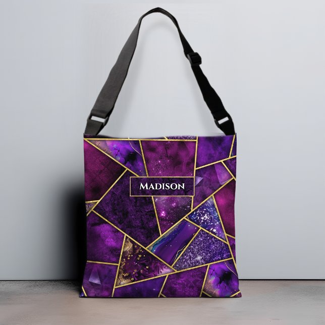 Sac Ajustable Élégant rose violet girly géométrique (Créateur téléchargé)