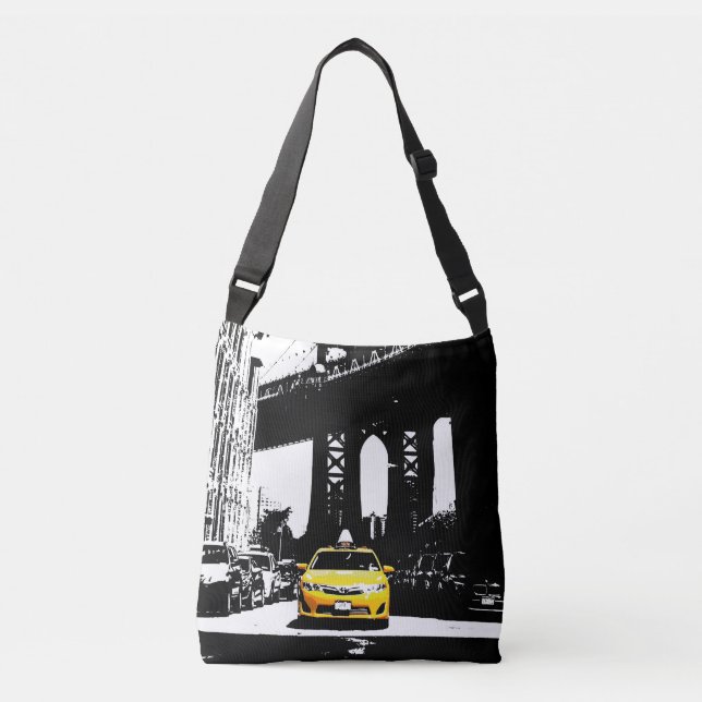 Sac Ajustable Élégant Taxi Jaune Noir Stylé Nyc New York Brookly (Devant)