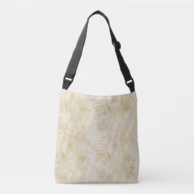 Sac Ajustable Elégante Crème Ripple & Or (Devant)