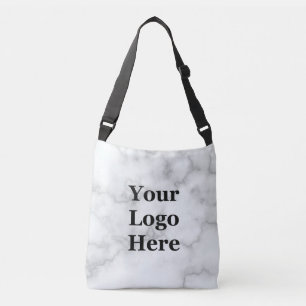 Sac Ajustable Elégante Faux Marbre blanc Votre Logo Ici Affaires