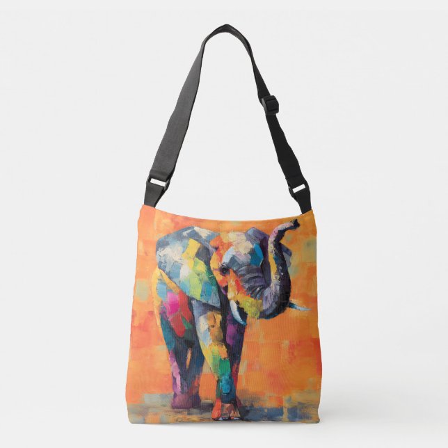 Sac Ajustable Eléphant arc-en-ciel Abstrait (Devant)