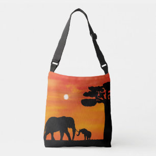 Sac Ajustable éléphant, ,ciel ,animaux ,lever de soleil ,nature 