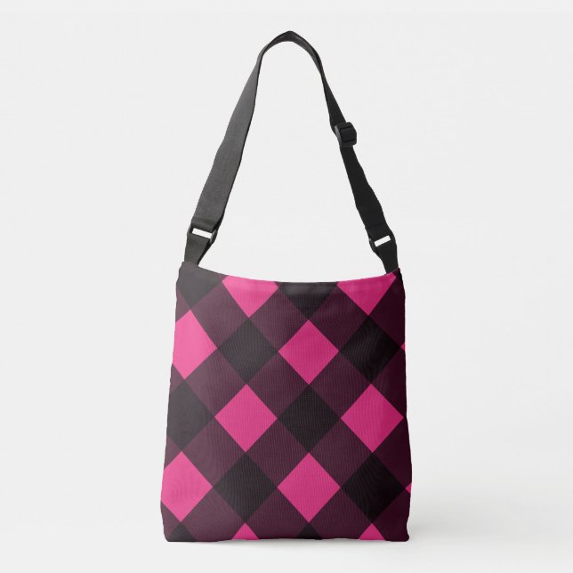 Sac Ajustable En vichy rose noir (Devant)