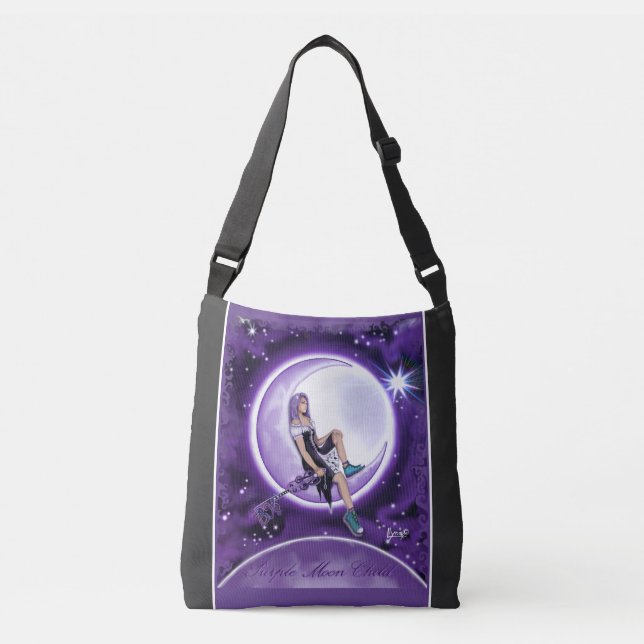 Sac Ajustable Enfant mauve lune (Devant)