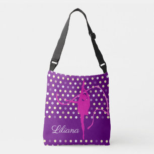 Sac Ajustable Enfants filles nommé gymnaste polka dot rose