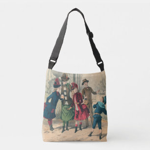 Sac Ajustable Enfants victoriens antiques jouant au ballon Hiver