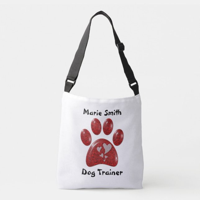 Sac Ajustable Entraîneur de chien Empreinte de patte rouge Coeur (Devant)