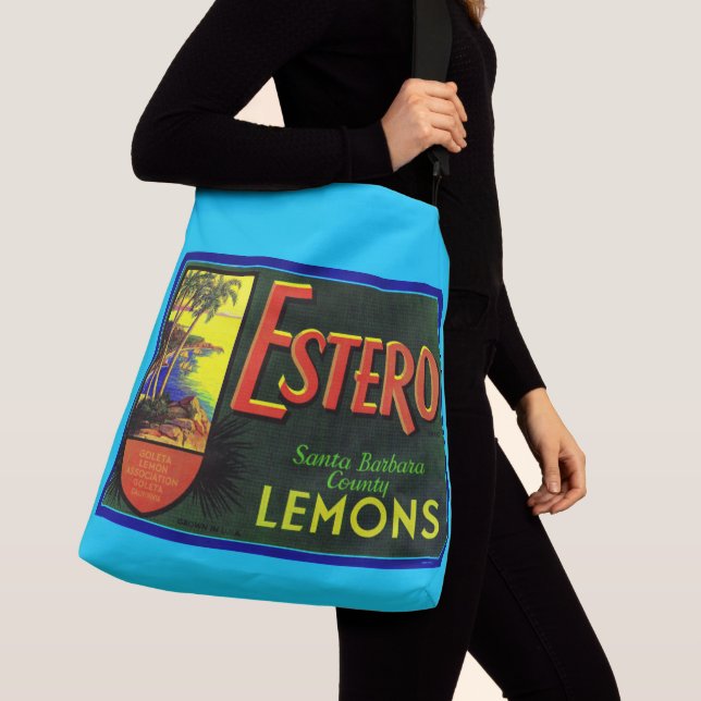 Sac Ajustable Estero citrons 1940s crate de fruits imprimé étiqu (De près)