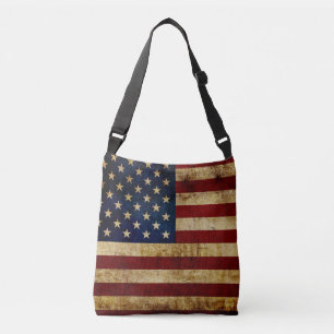 Sac Ajustable États-Unis / Porte-cartes en daim drapeau grunge
