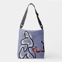 Figure avec Feline : bleu Abstrait, orange, B & W
