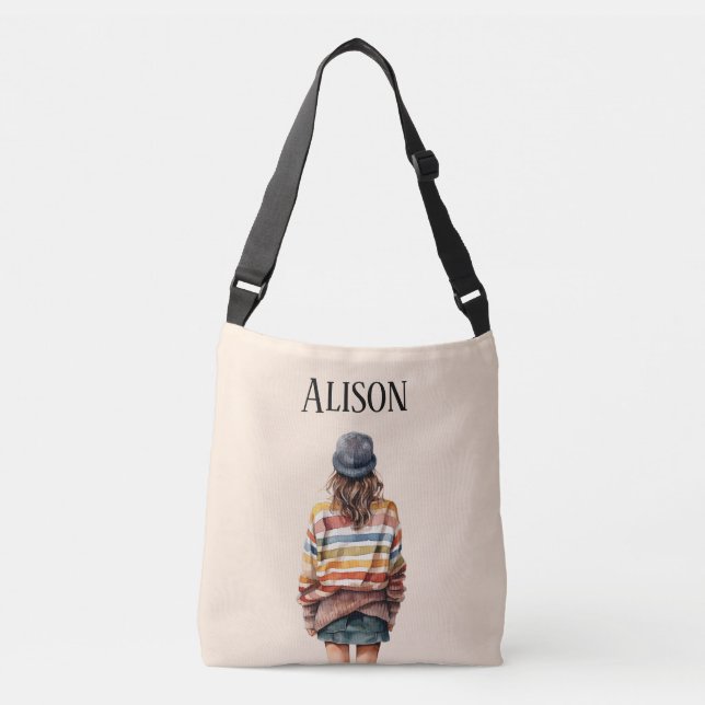 Sac Ajustable Fille d'automne avec pull tricoté (Devant)