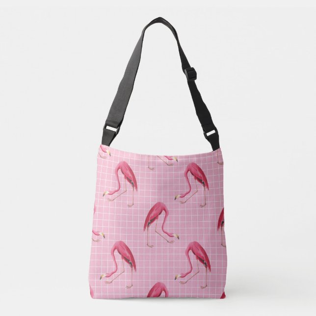 Sac Ajustable Flamant rose Disco Motif des années 80 rose (Devant)