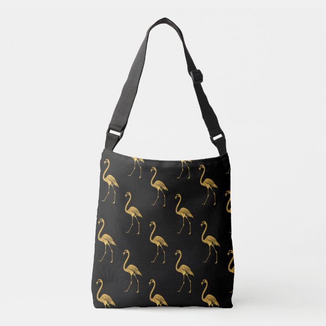 Sac Ajustable Flamant rose d'or noir TP (Devant)