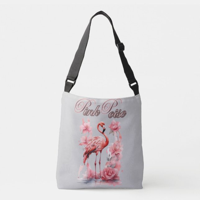 Sac Ajustable Flamant rose expressif | Élégance aquarelle (Devant)