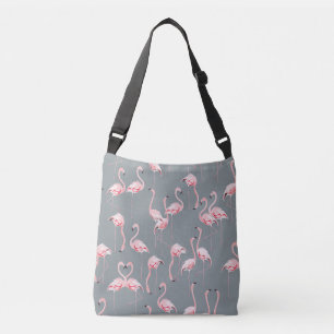 Sac Ajustable Flamant rose Grey : Vintage Motif sans couture.